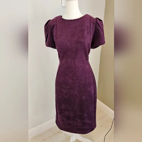 calvin klein purple suede dress Calvin Klein Womens Faux Suede Short Sheath Dress - Purple
